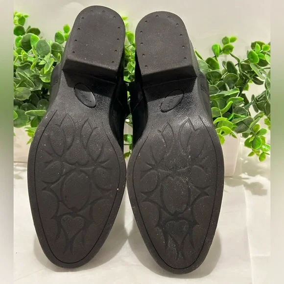 BOC Born Clogs Womens 7,5 Black Leather Block Heel Mules Shoes BC9546 - Picture 3 of 10